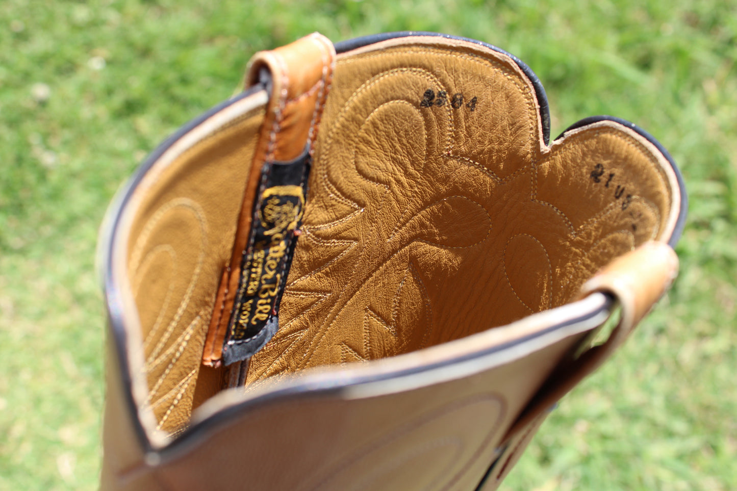 Cutter Bill Men’s Tan Calfskin Cowboy Boots – Size 10.5B