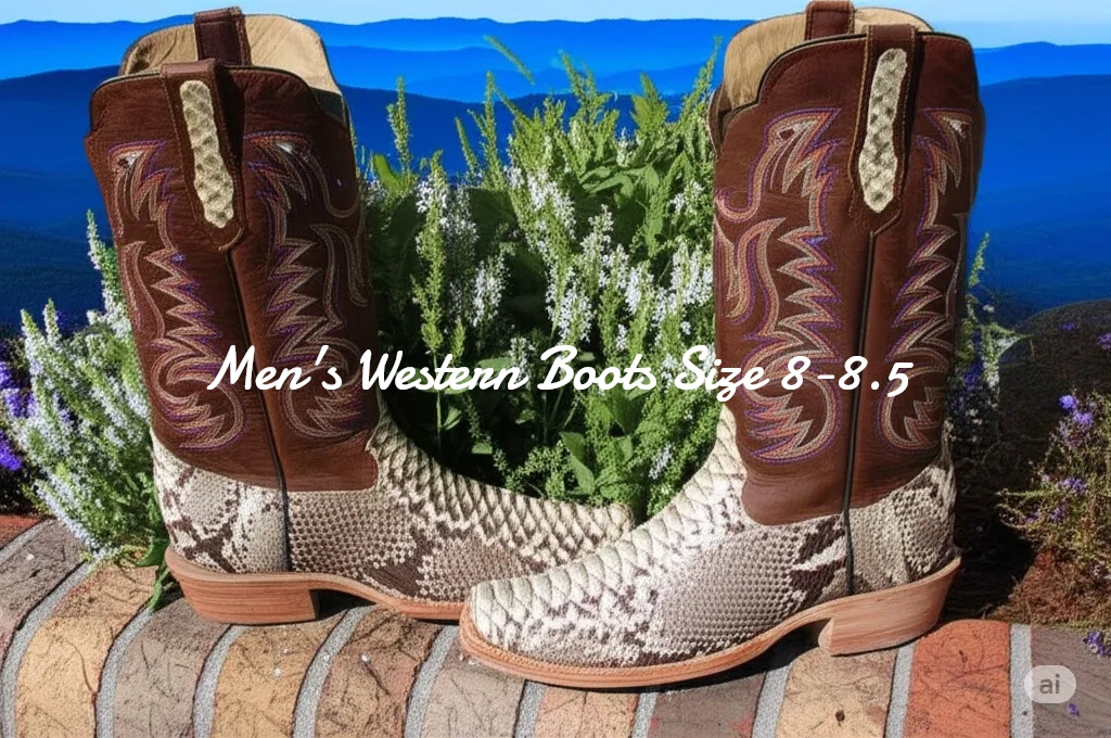 Men's Vintage Western Boots Size 8 - 8.5