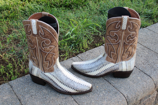 Dan Post Men's Natural Cobra Cowboy Boots, Snip Toe Size 9 D